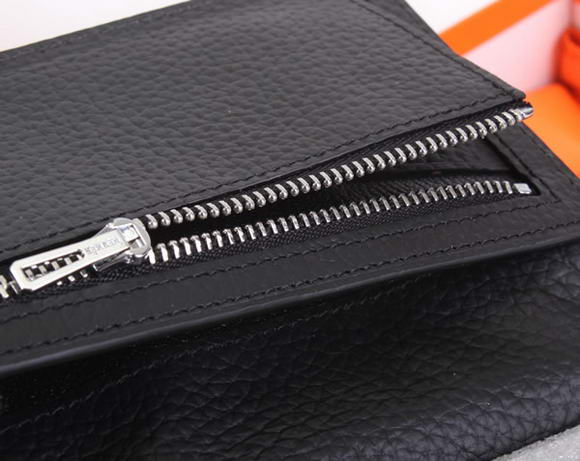 Cheap Fake Hermes Bearn Japonaise Bi-Fold A208 Black